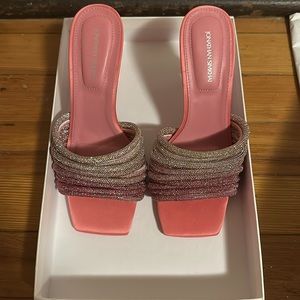 Jonathan Simkhai Pink Lena Crystal Heeled Mules 36 BRAND NEW